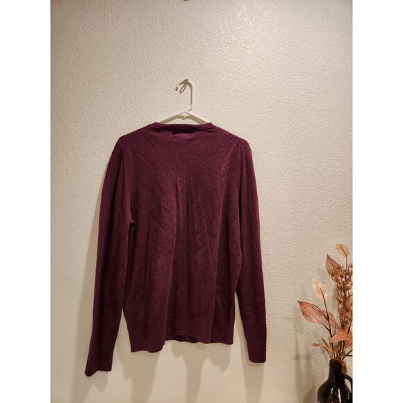 Banana Republic Luxe Yarn Cashmere Silk Blend Sweater M Plum Purple Soft Knit - Picture 2 of 4